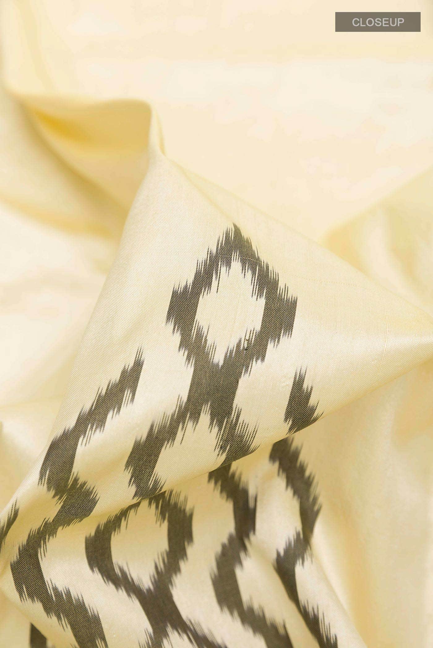 Cream Pochampally Silk Saree
