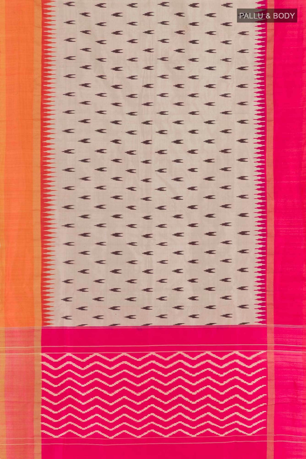 Beige Pochampally Silk Saree