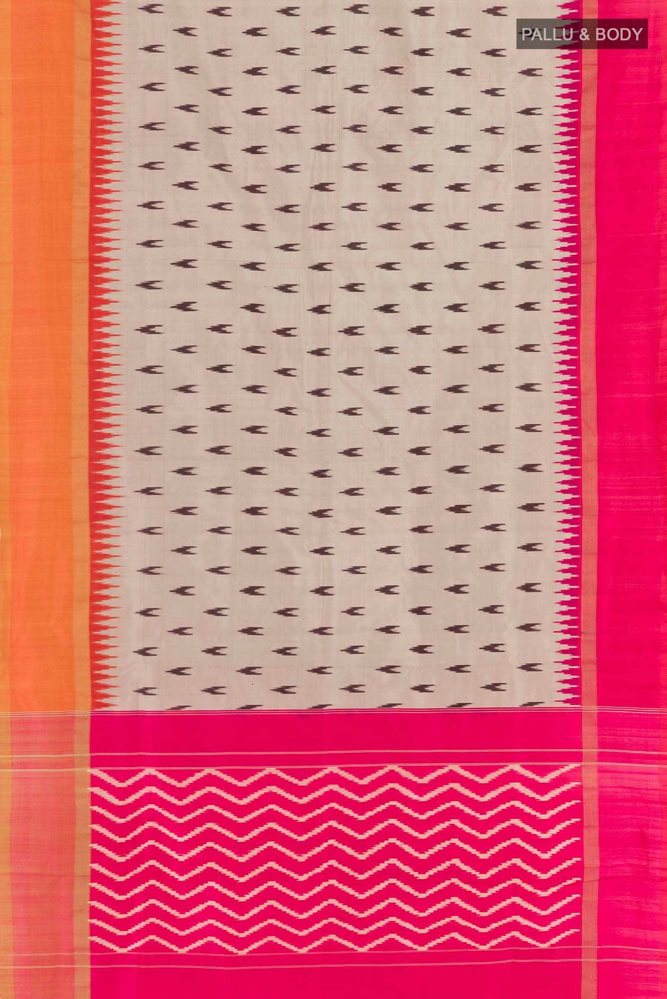 Beige Pochampally Silk Saree