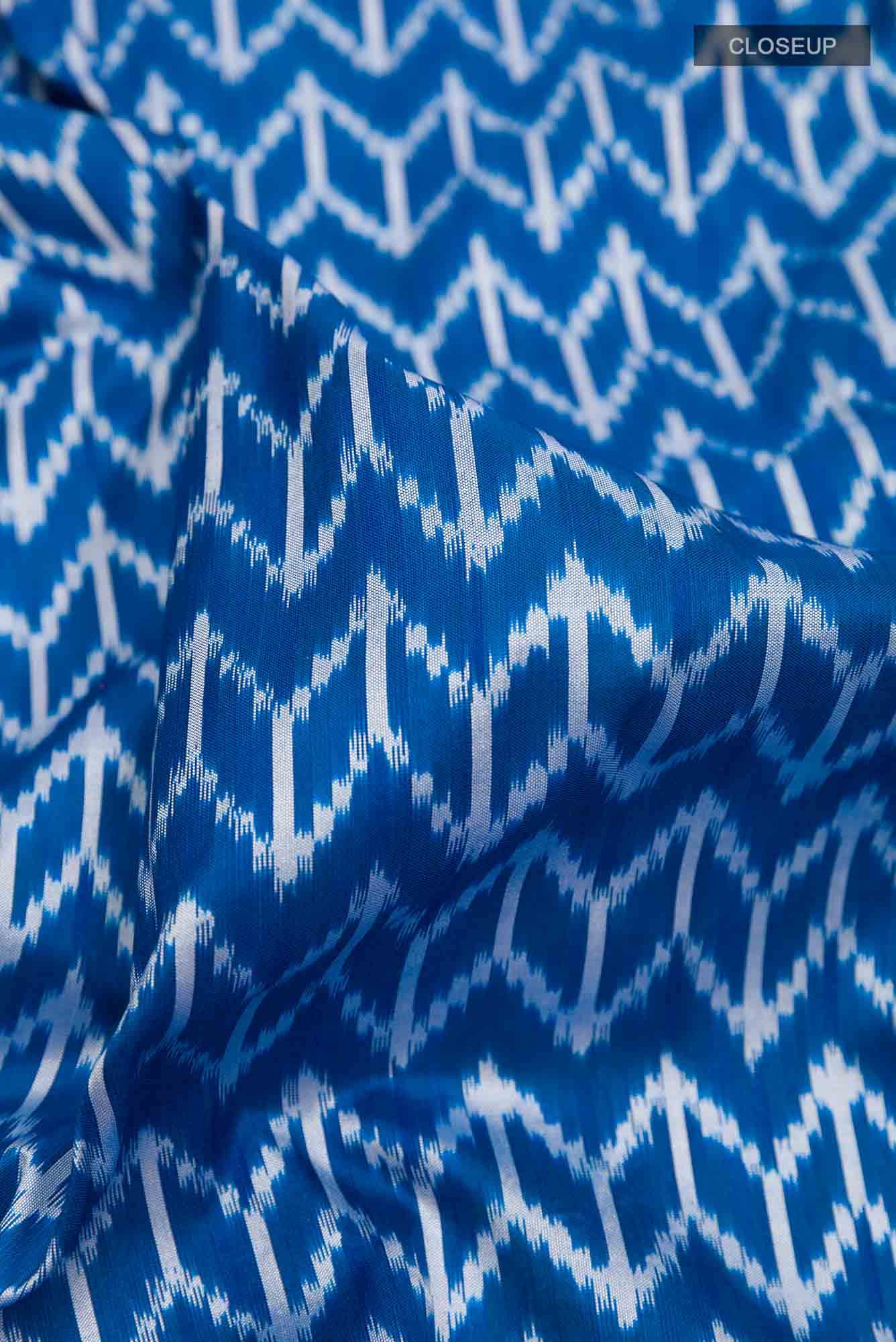 Blue Pochampally Silk Saree