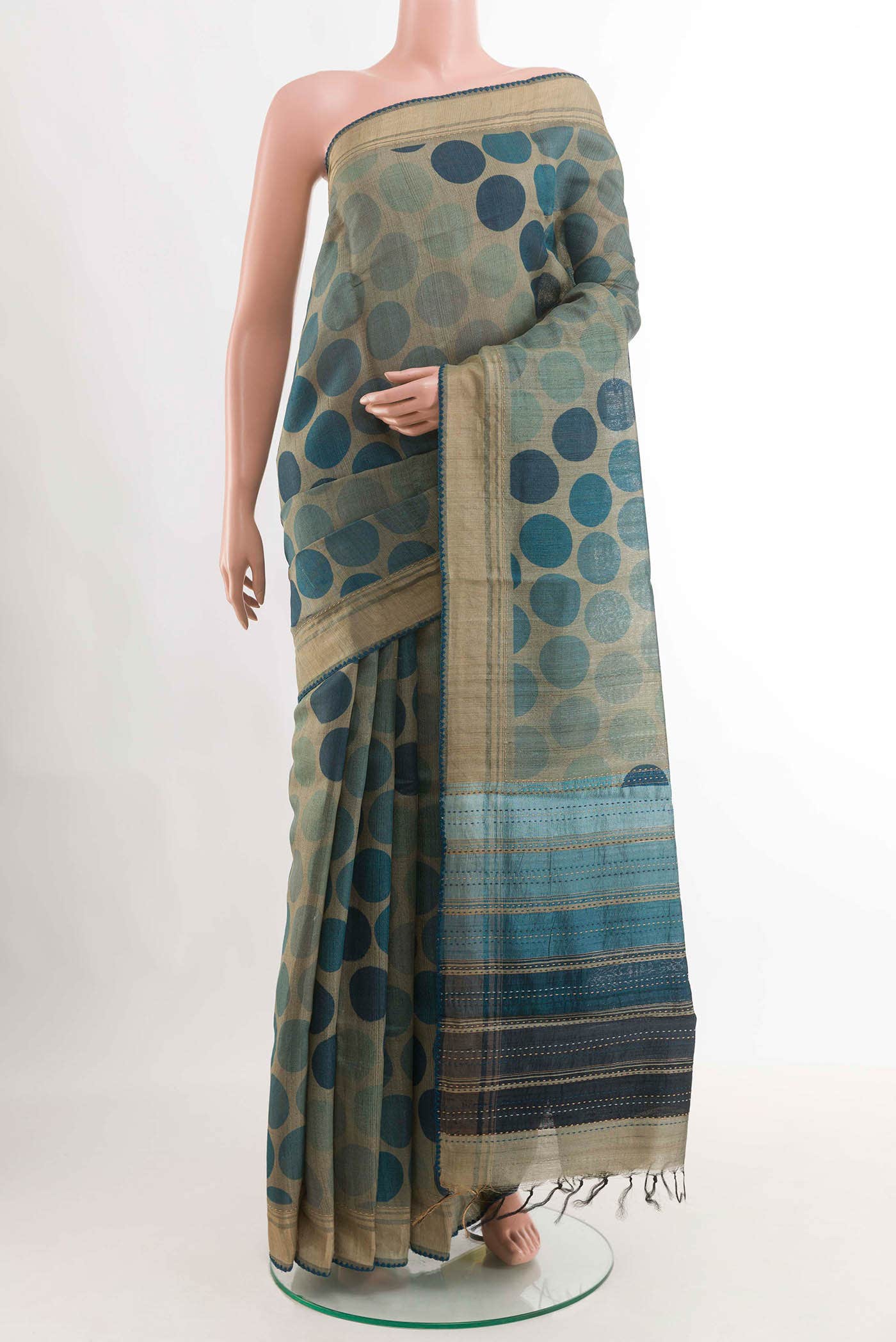 Davys Grey Tussar Saree