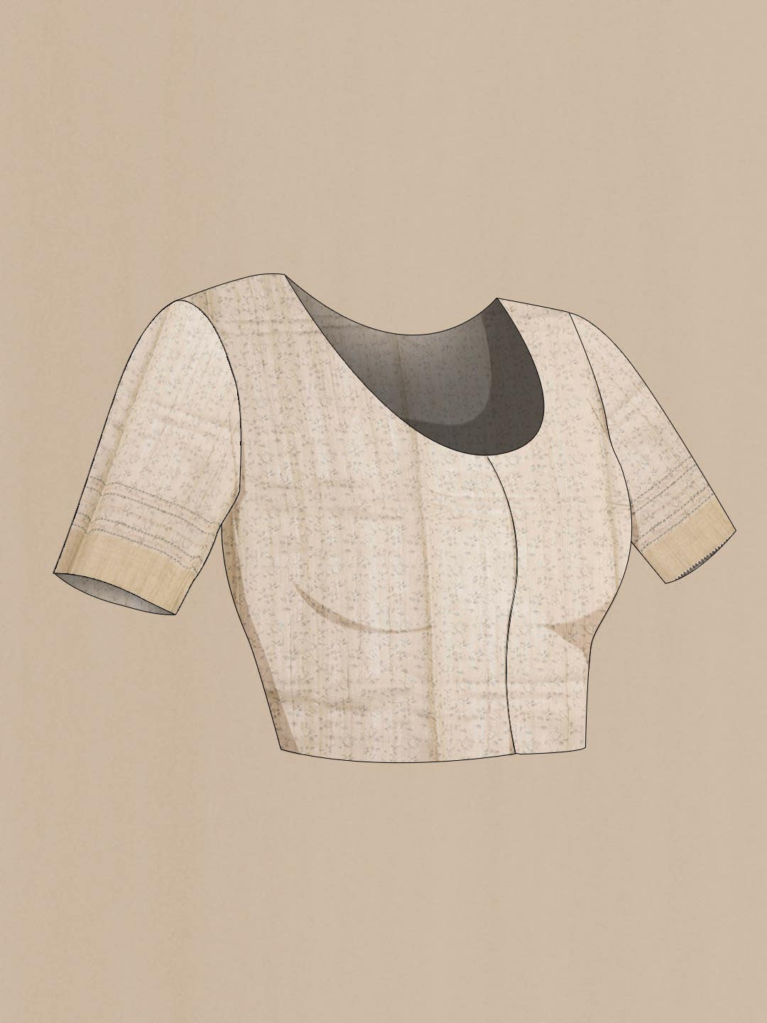 Beige Tussar Saree