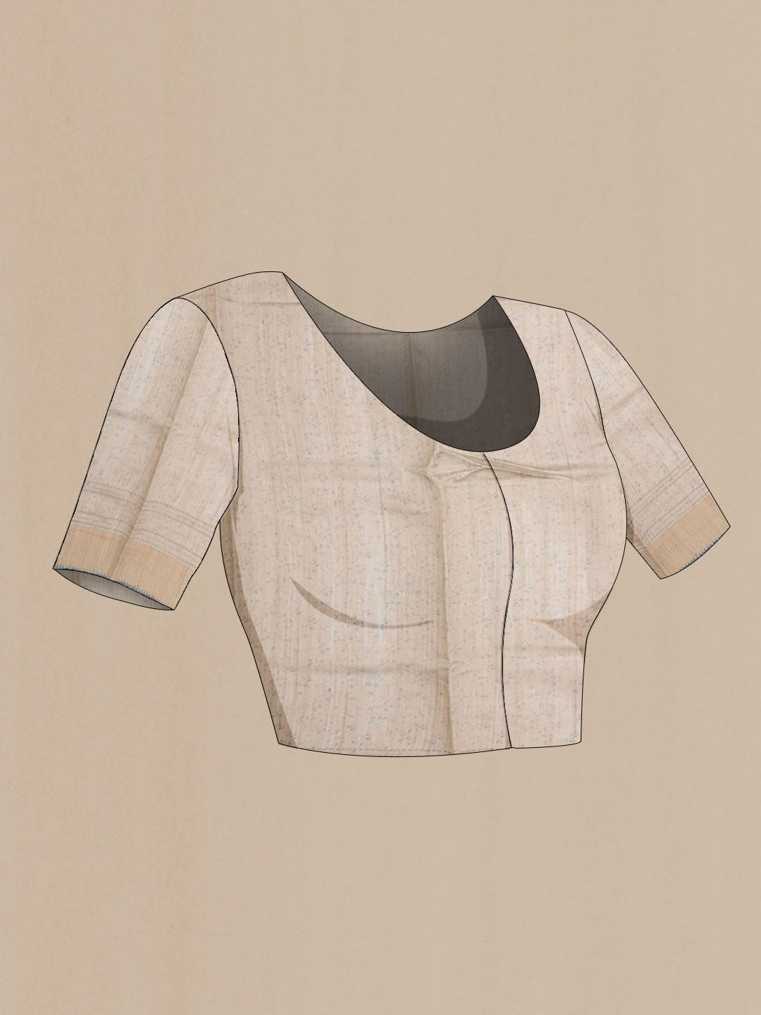 Beige Tussar Saree