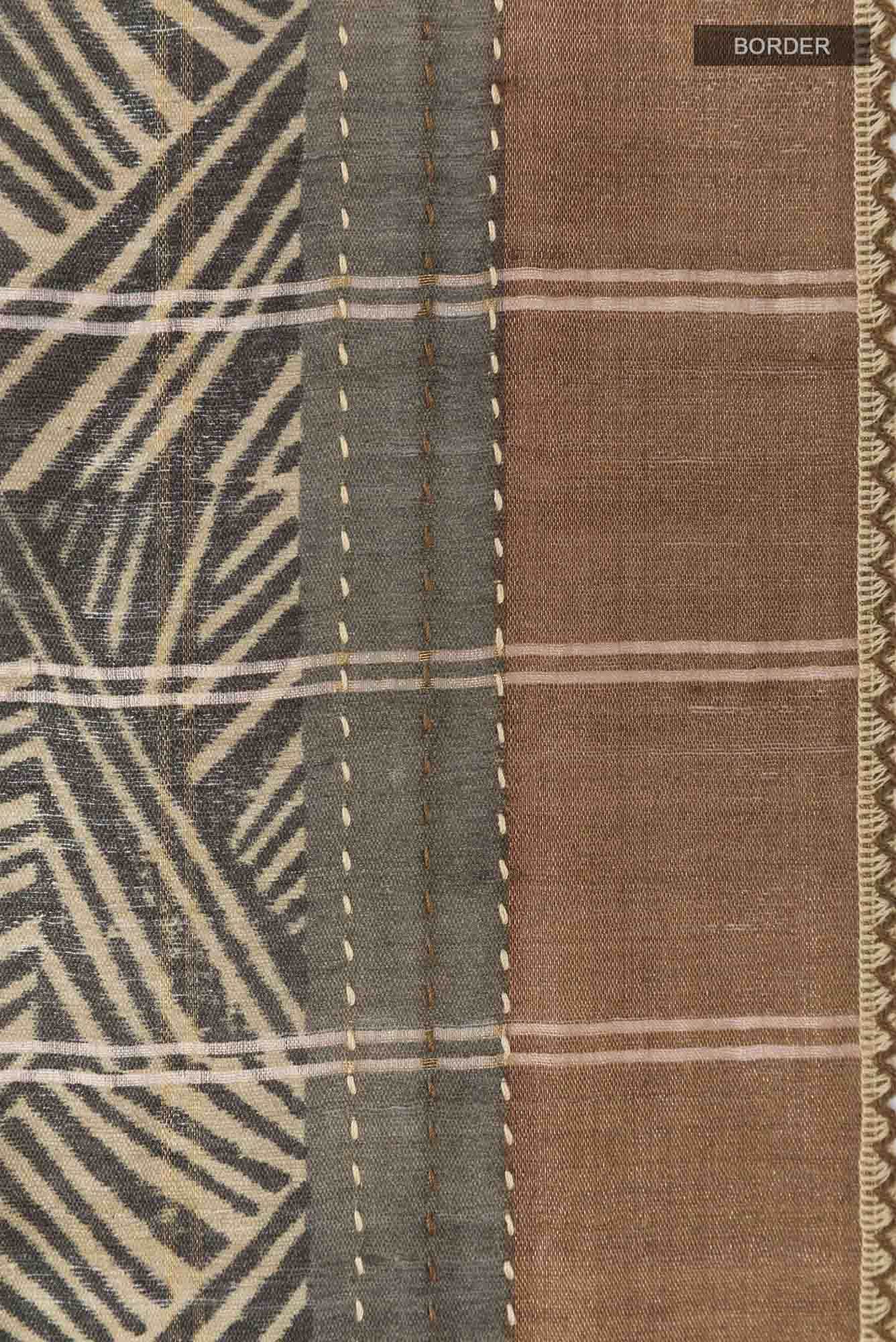 Beige Tussar Saree