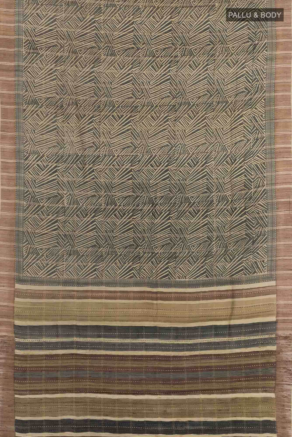 Beige Tussar Saree
