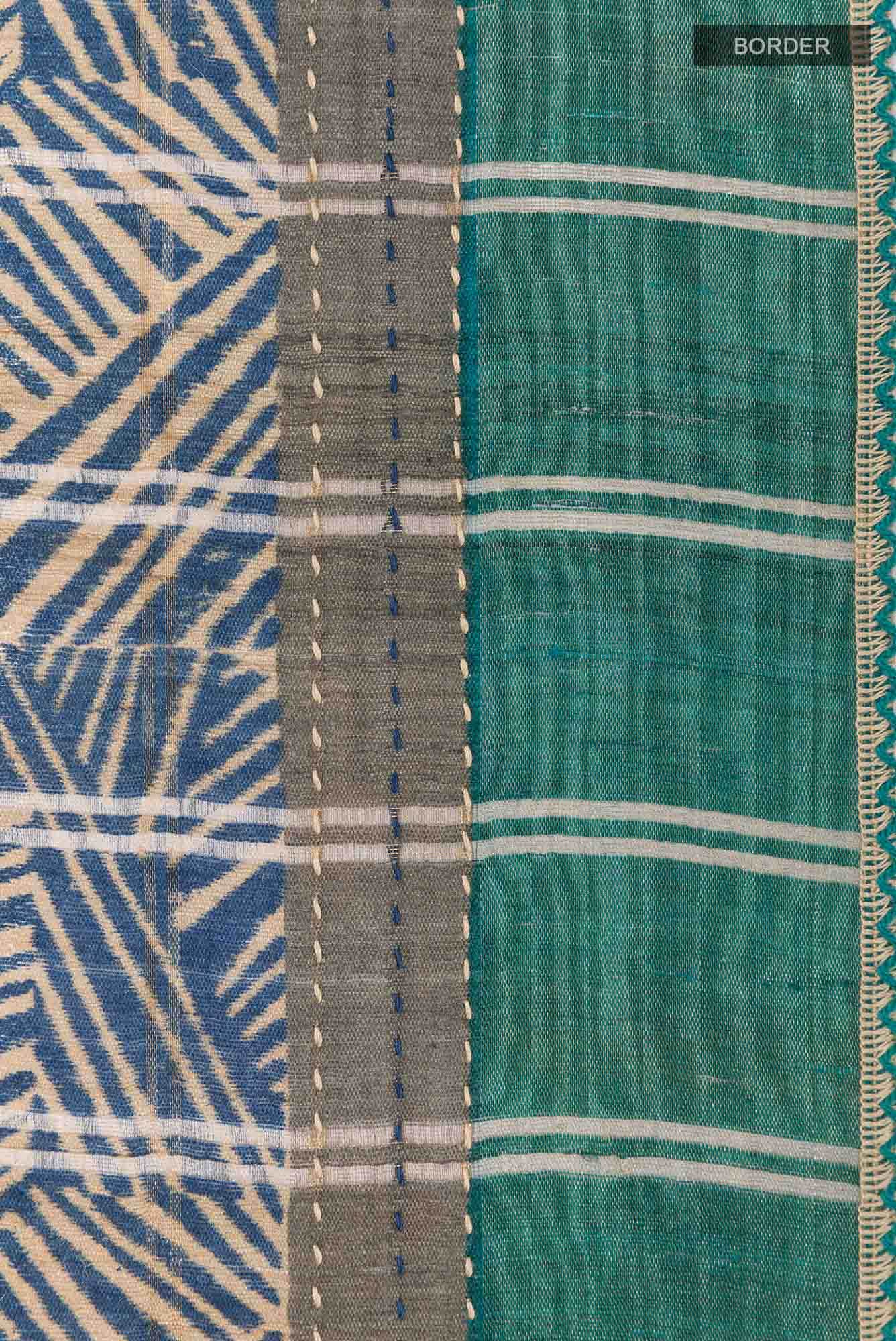 Blue Tussar Saree