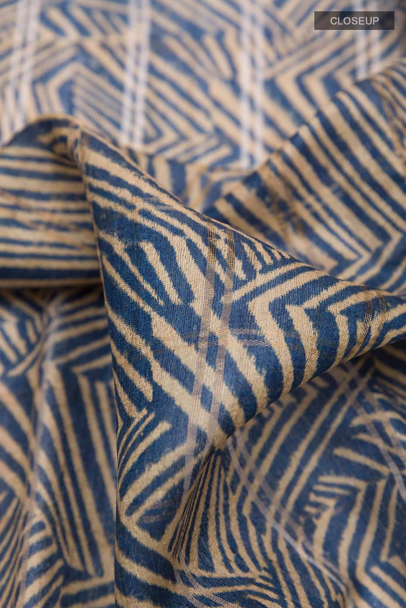 Blue Tussar Saree