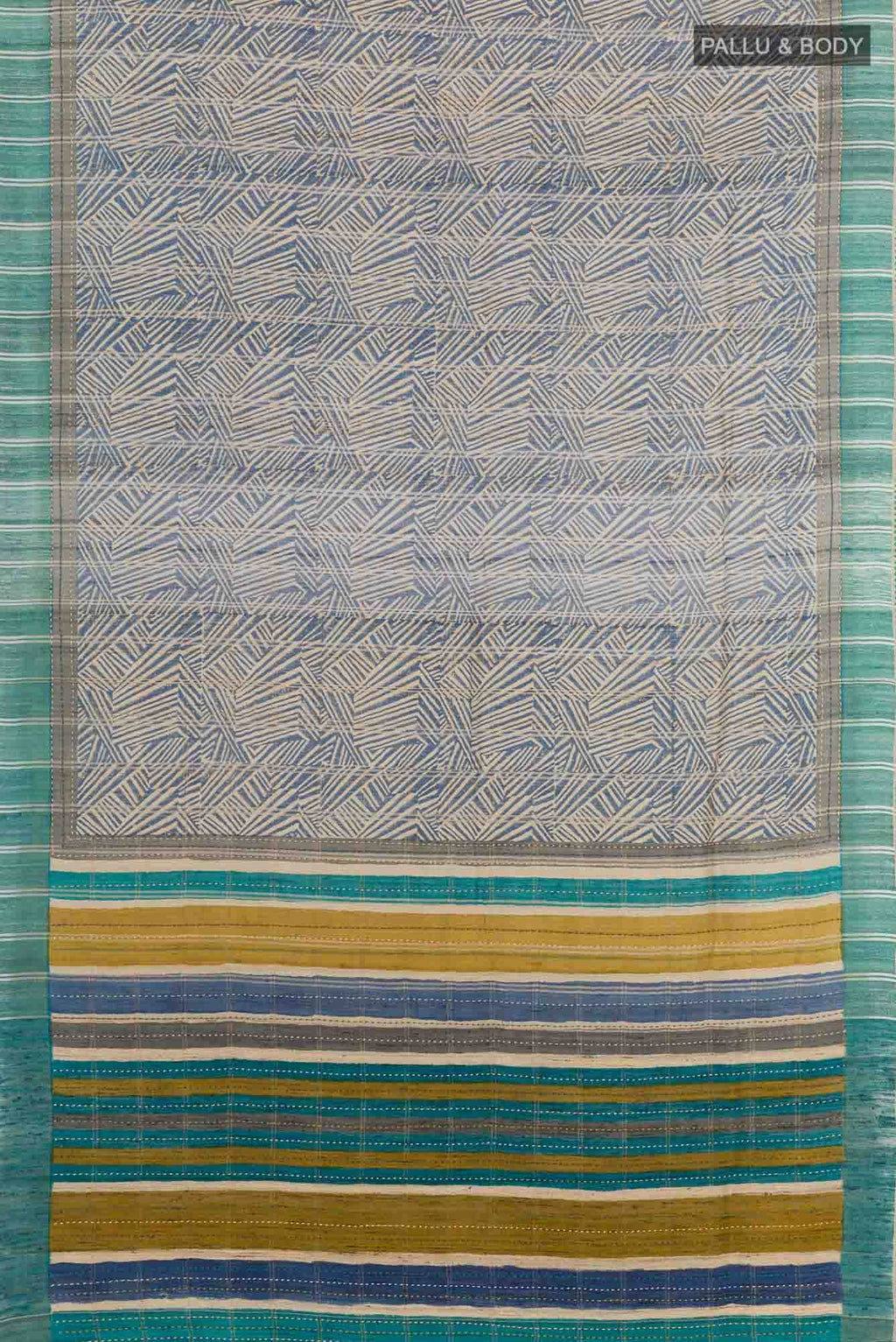 Blue Tussar Saree