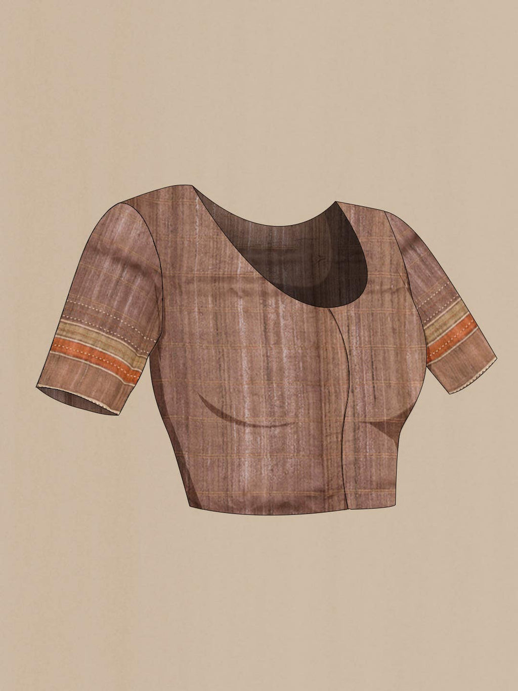 Brick Orange Tussar Saree