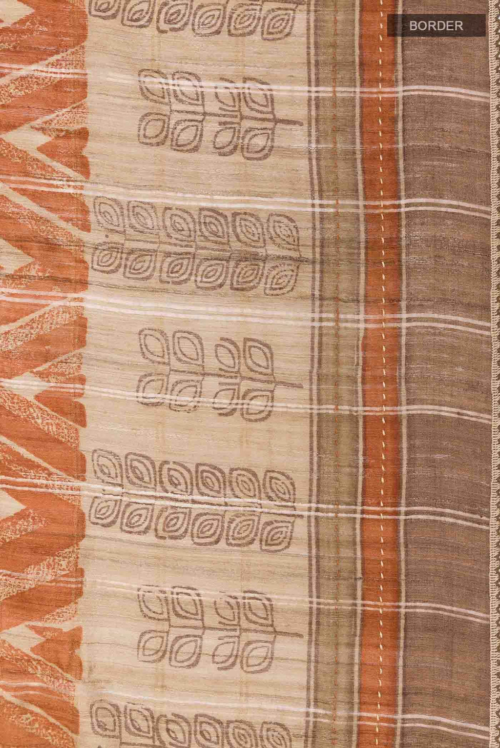 Brick Orange Tussar Saree