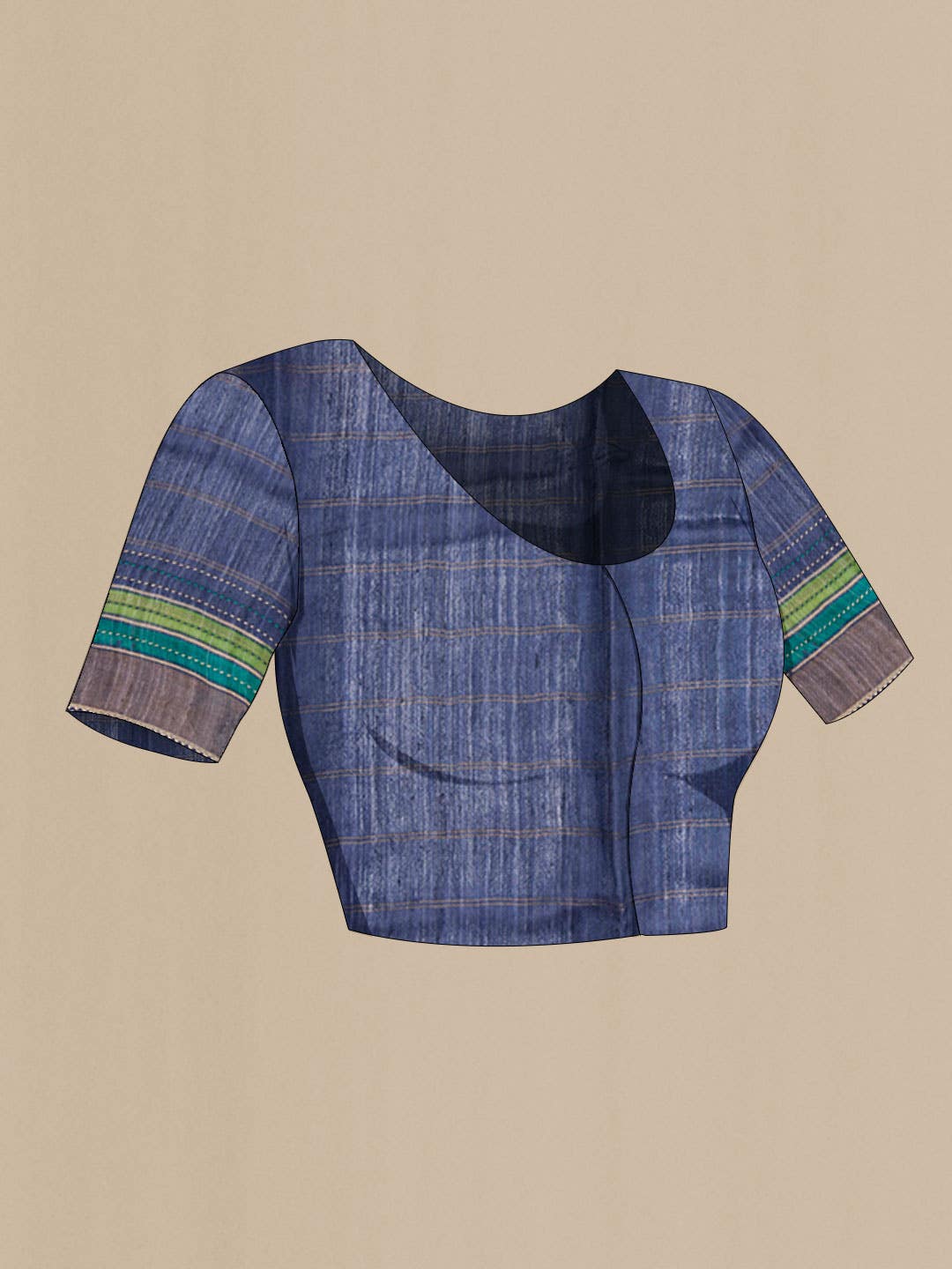 Teal Tussar Silk Saree