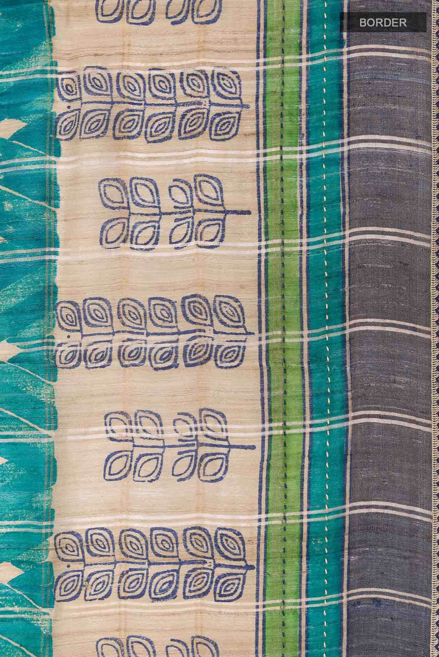 Blue Tussar Saree