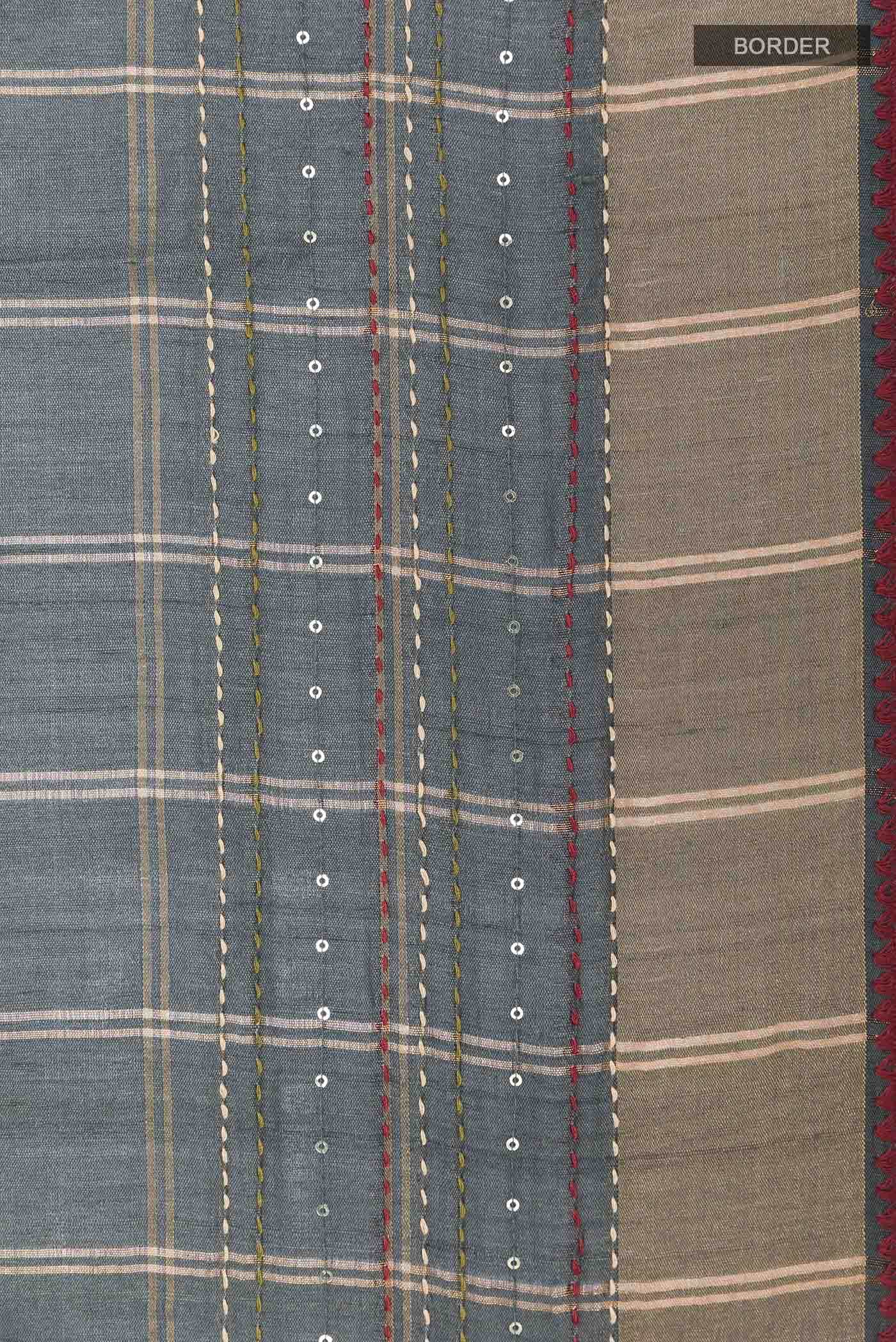 Grey Tussar Saree