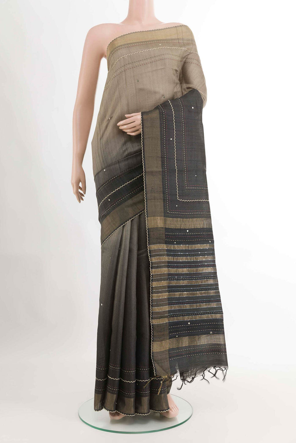 Black Tussar Saree