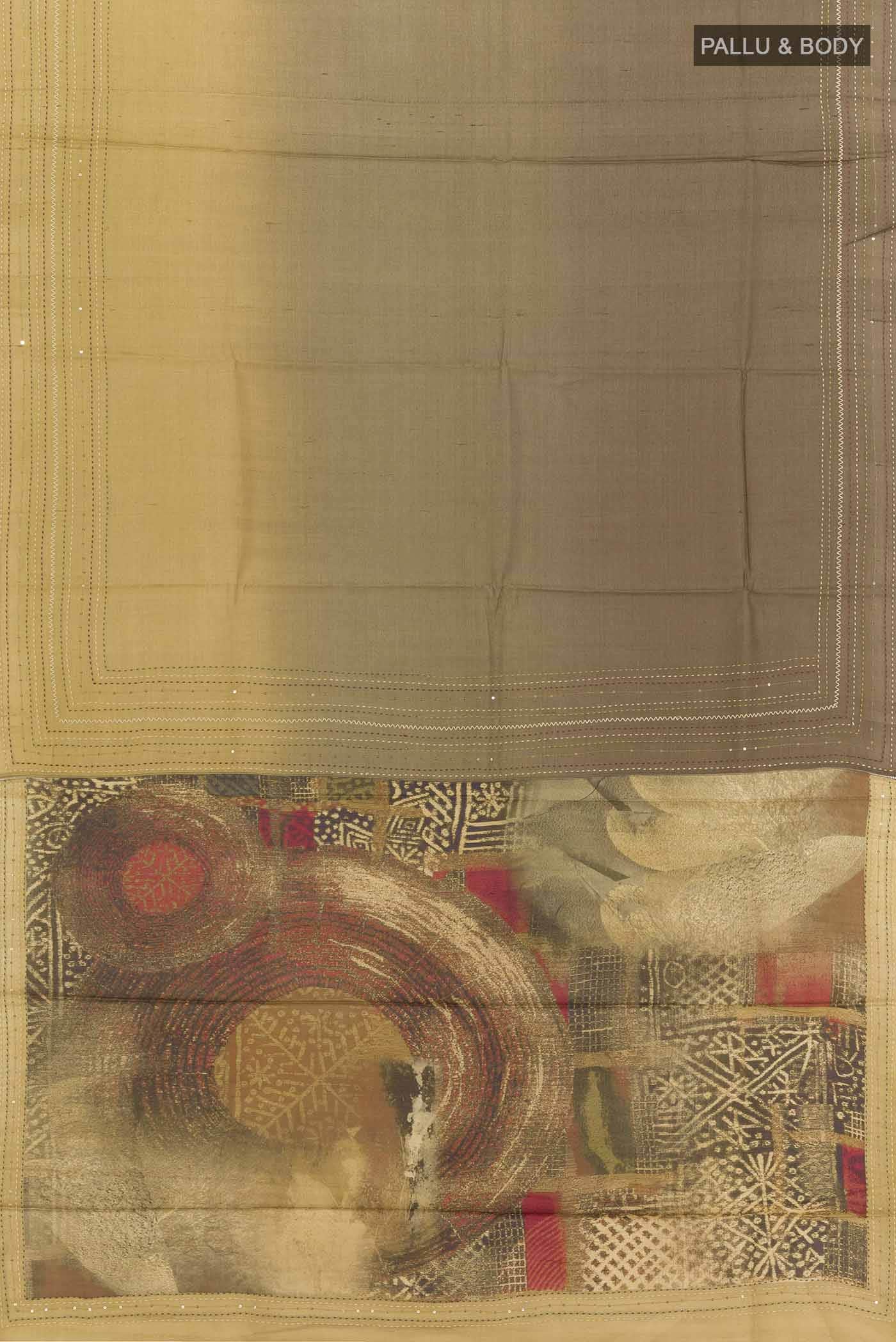 Brown Tussar Saree