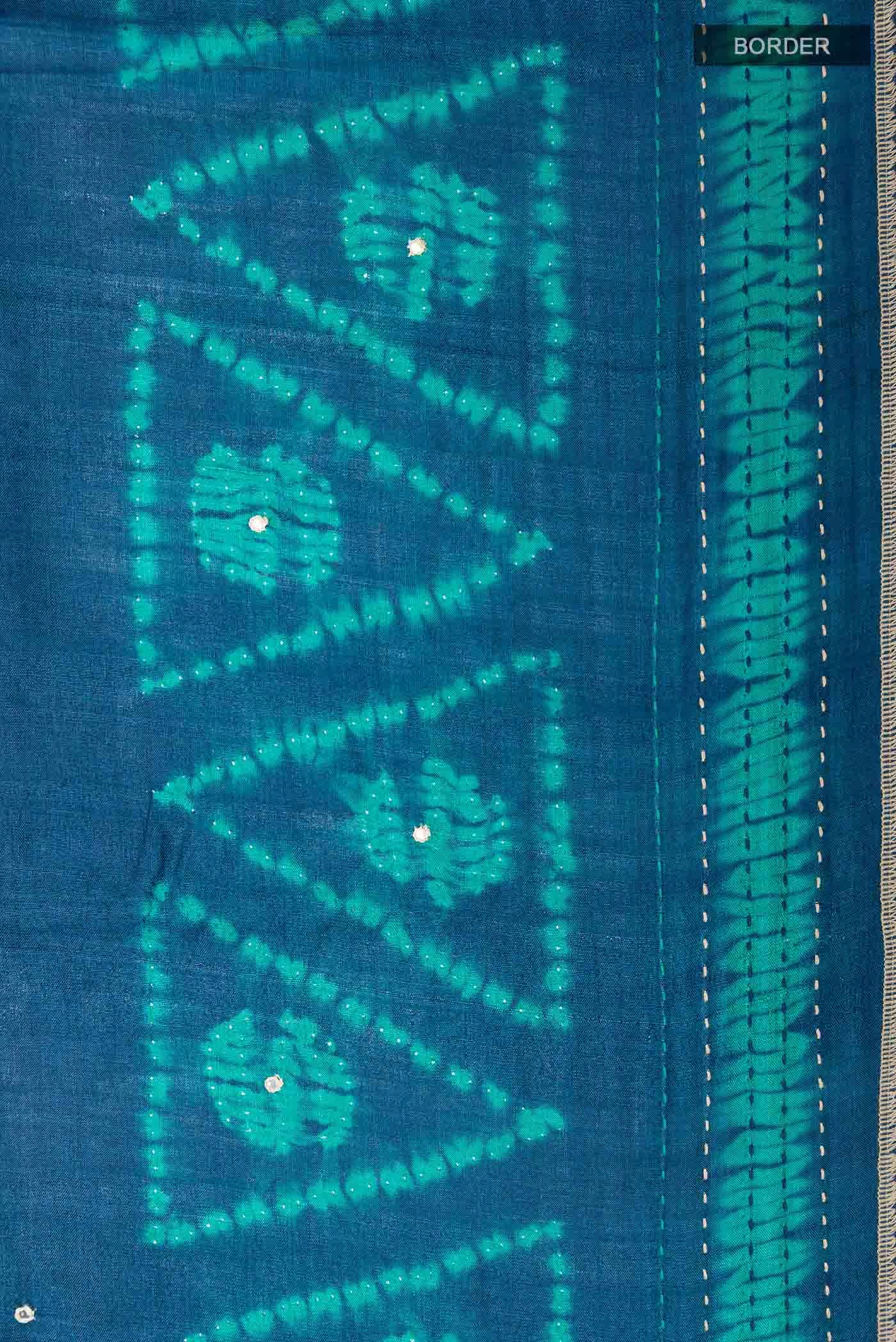 Blue Tussar Saree