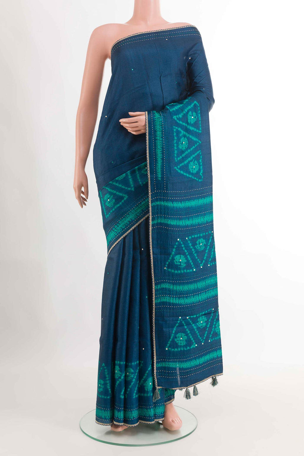 Blue Tussar Saree