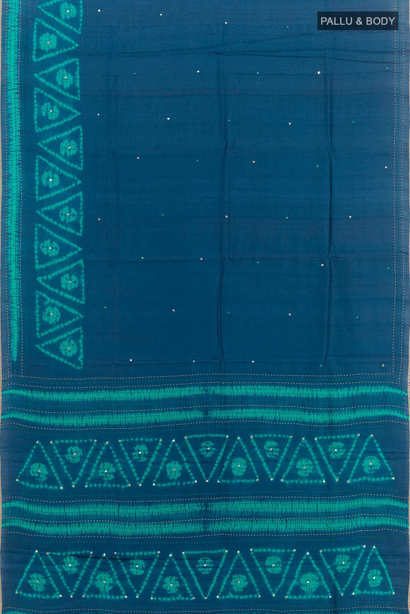 Blue Tussar Saree