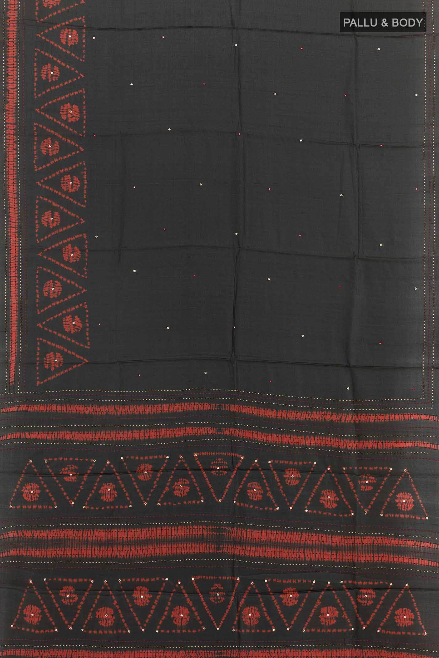 Black Tussar Saree