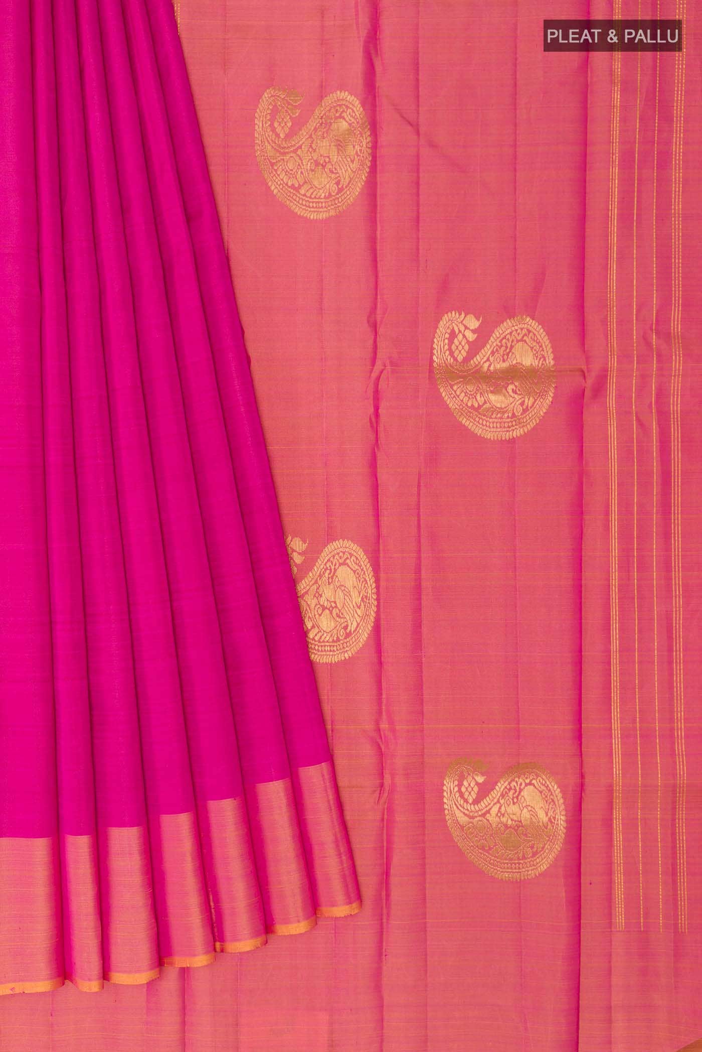 Dark Pink Kanchipuram Silk Saree
