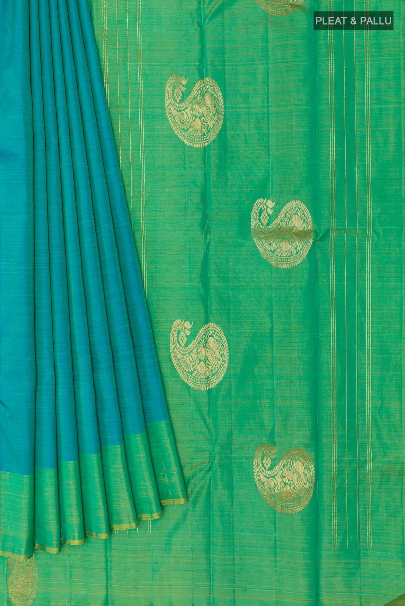 Blue Dual Tone Kanchipuram Silk Saree