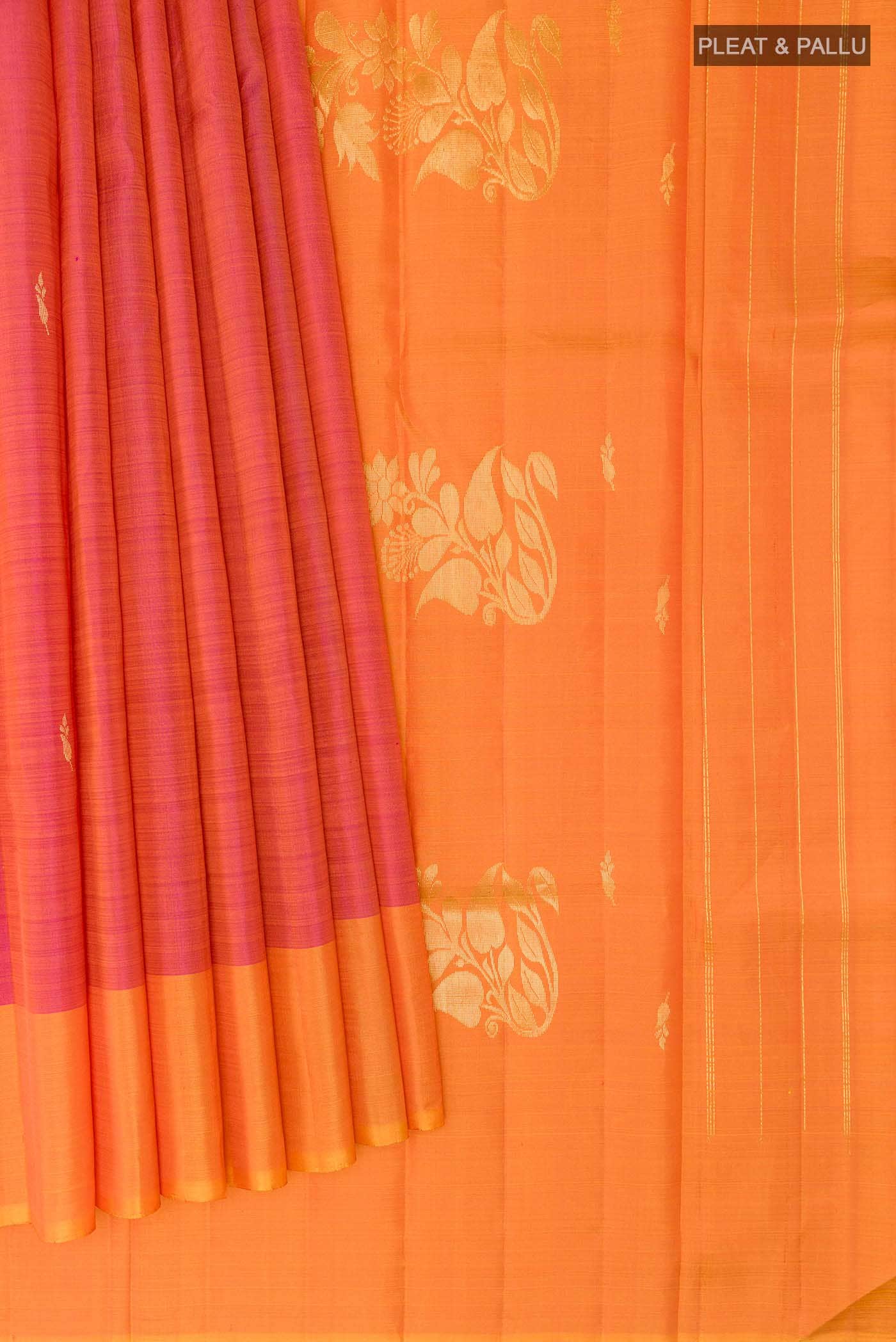 Pink Dual Tone Kanchipuram Silk Saree