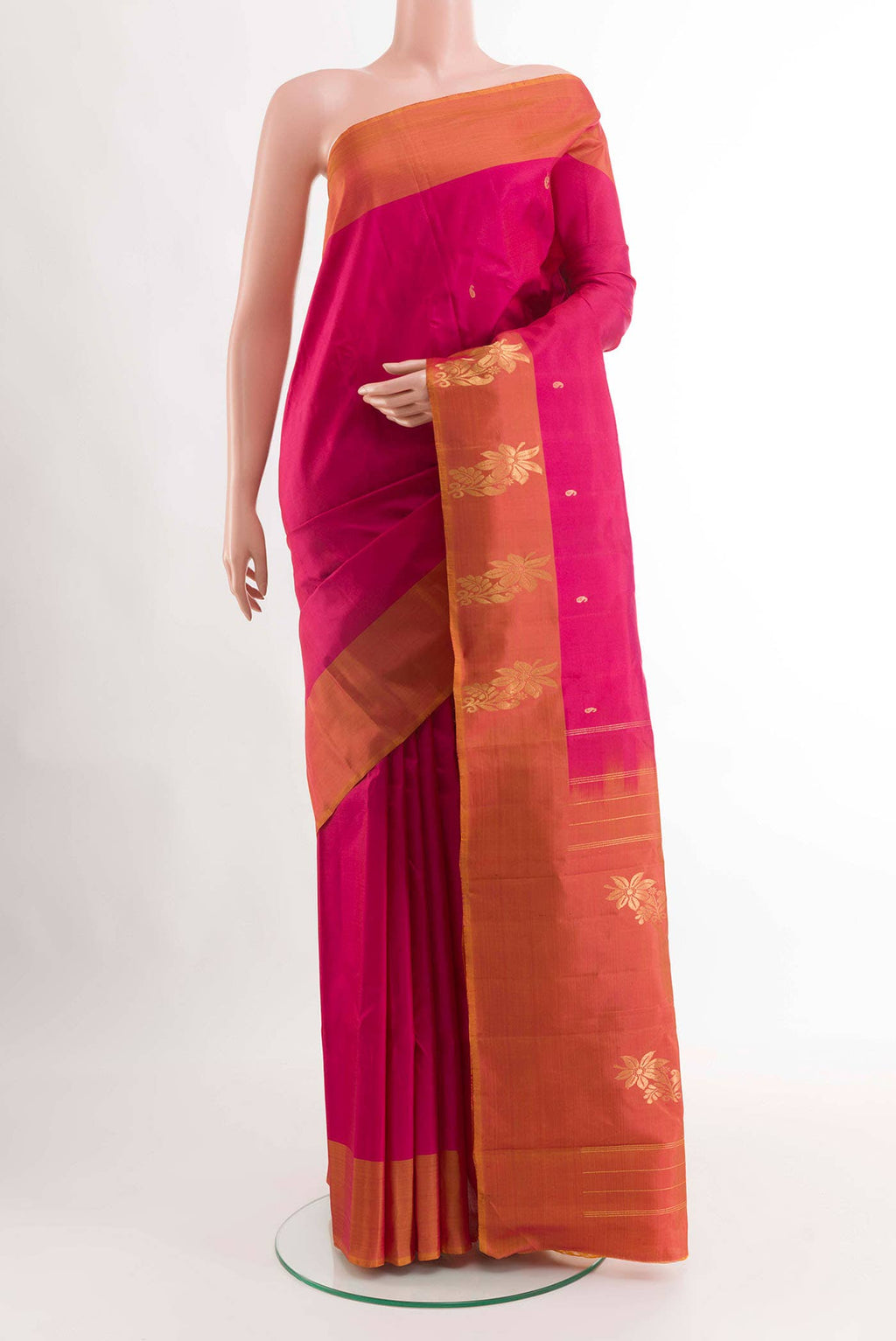 Pink Dual Tone Kanchipuram Silk Saree