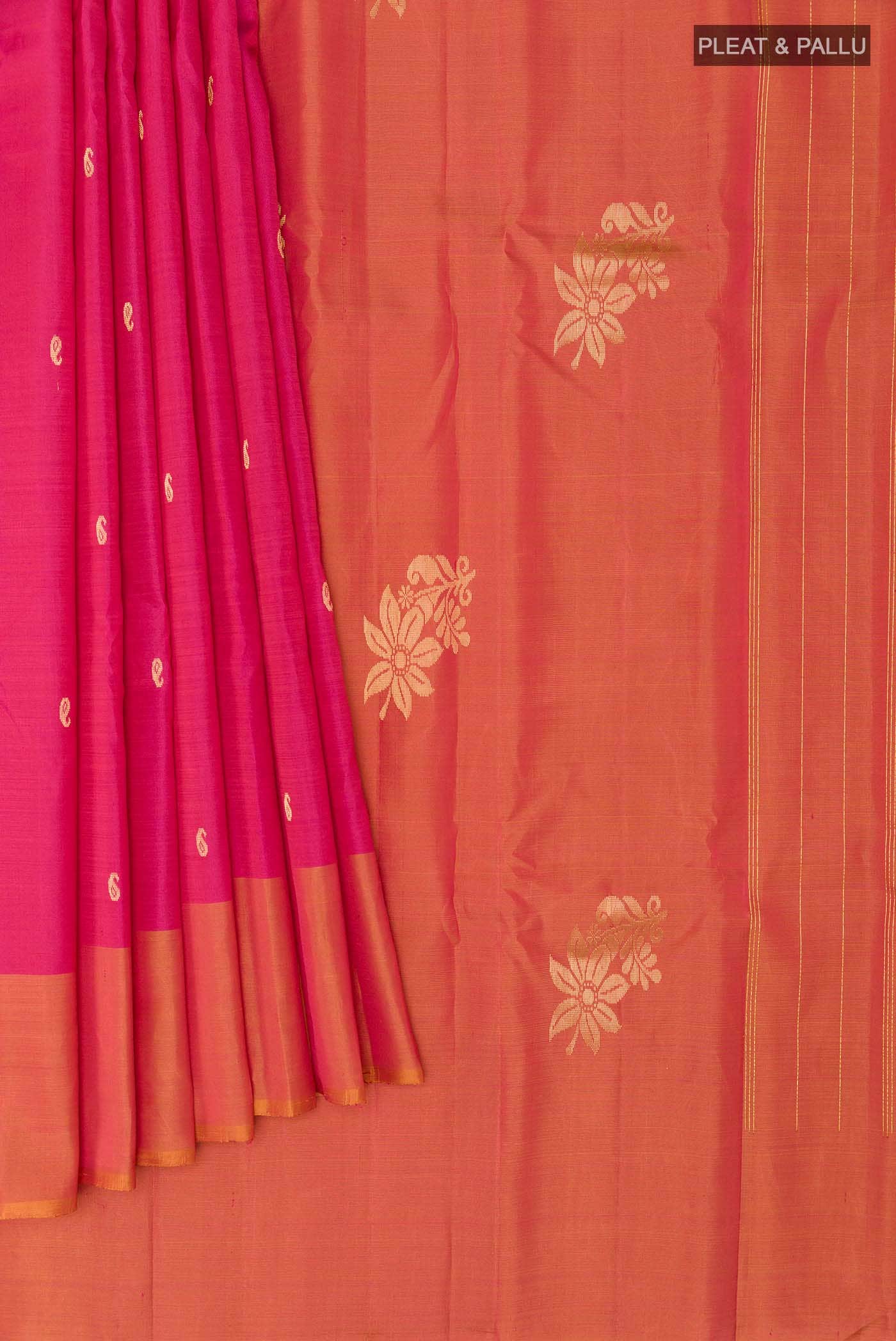 Pink Dual Tone Kanchipuram Silk Saree