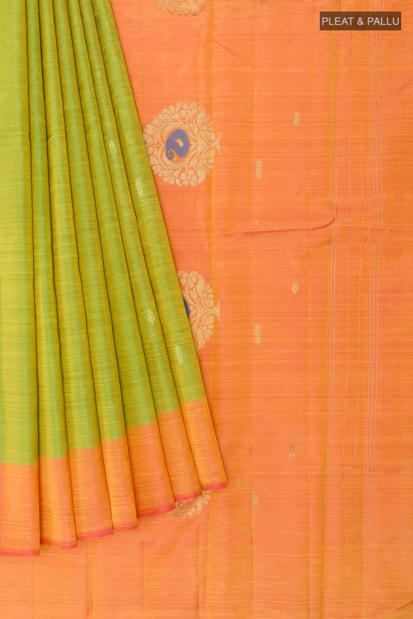 Green Dual Tone Kanchipuram Silk Saree