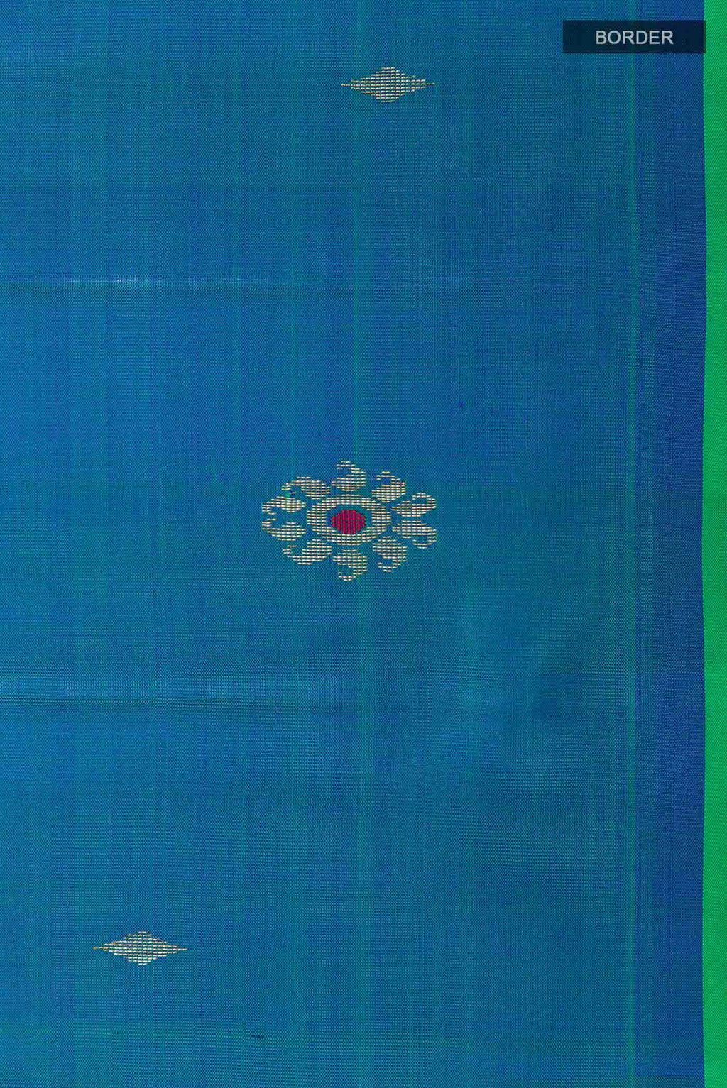 Peacock Blue Kanchipuram Silk Saree