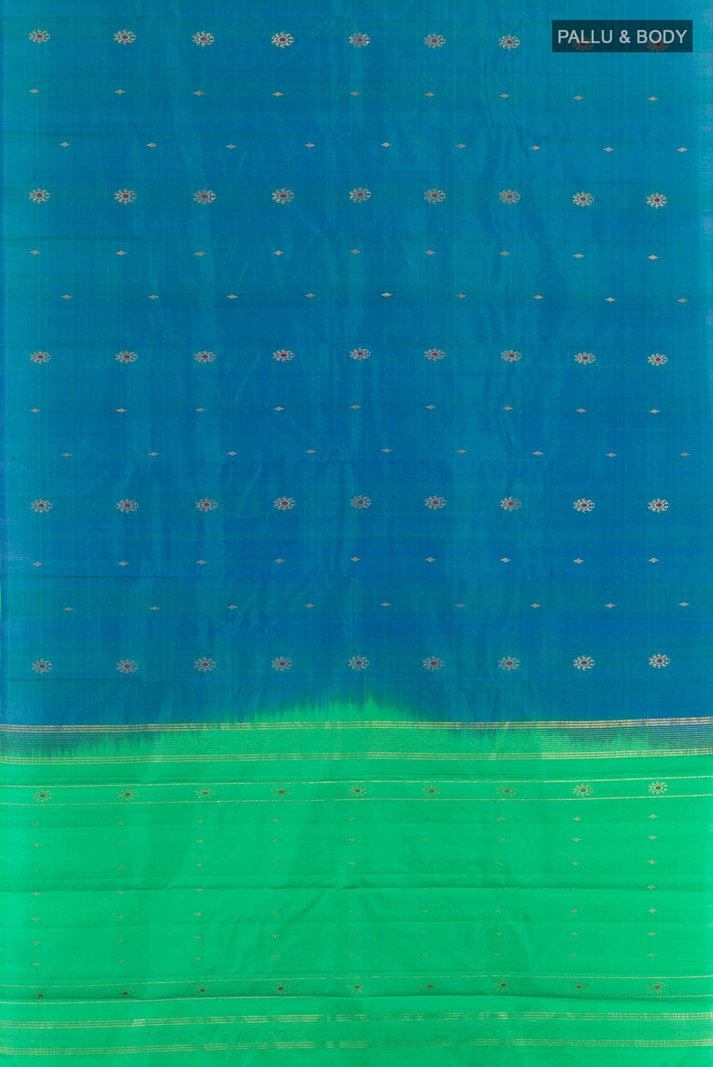 Peacock Blue Kanchipuram Silk Saree
