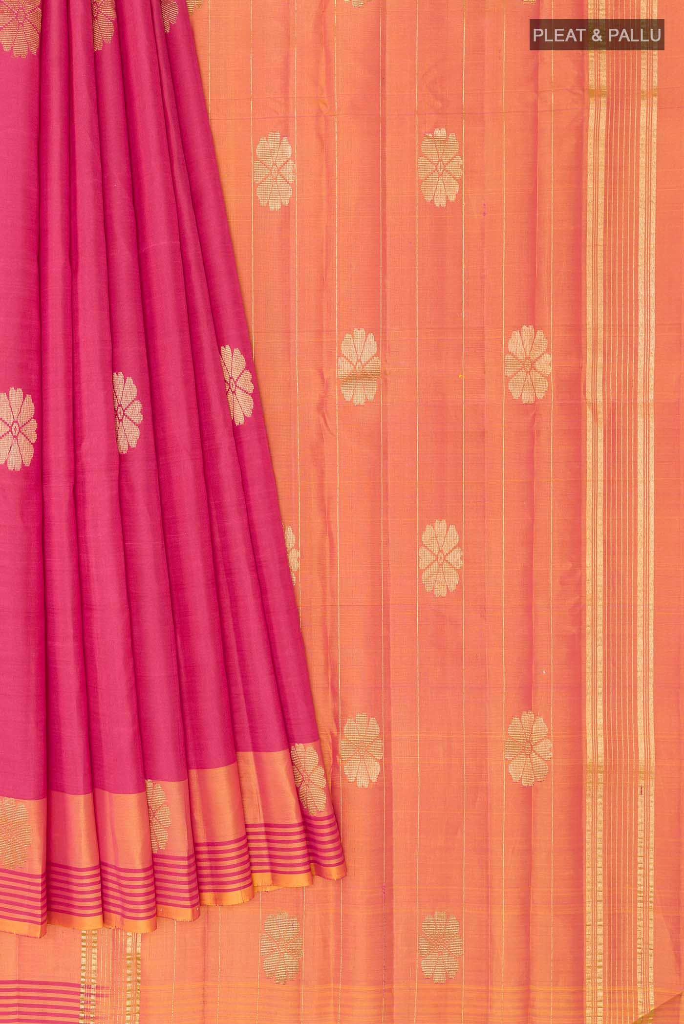 Dark Pink Kanchipuram Silk Saree