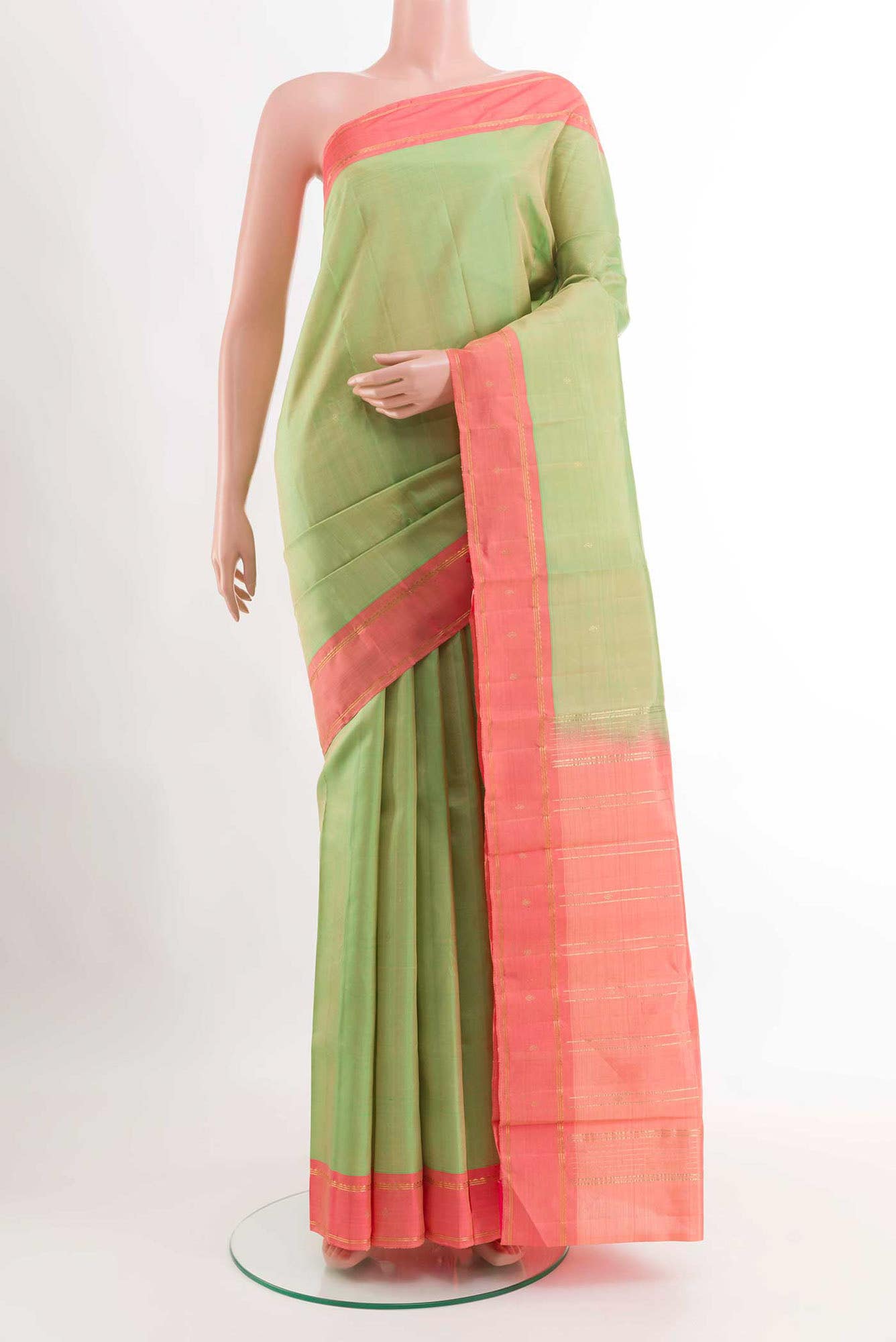 Green Dual Tone Kanchipuram Silk Saree