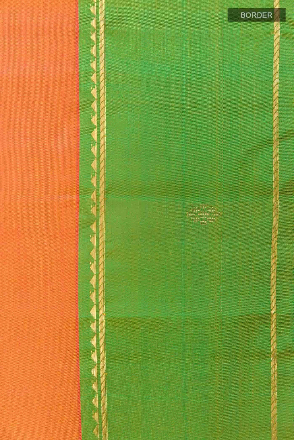Orange Dual Tone Kanchipuram Silk Saree