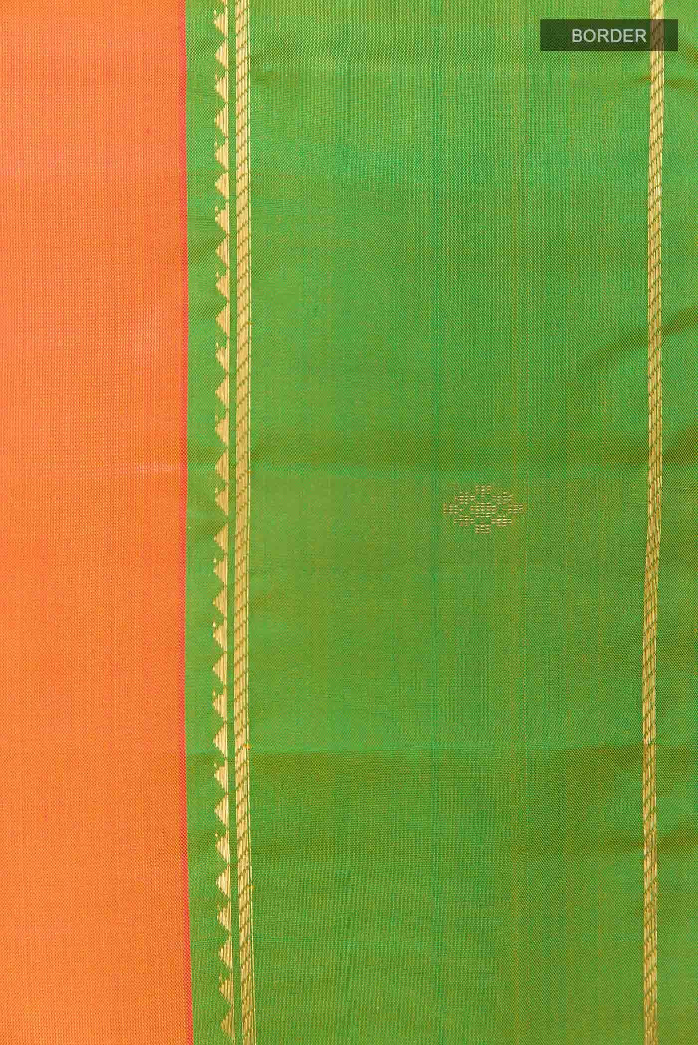 Orange Dual Tone Kanchipuram Silk Saree