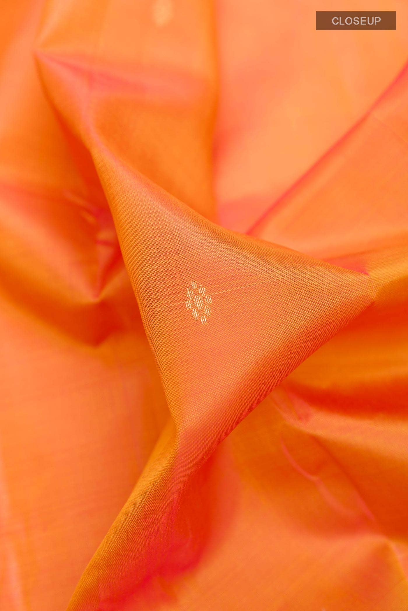 Orange Dual Tone Kanchipuram Silk Saree