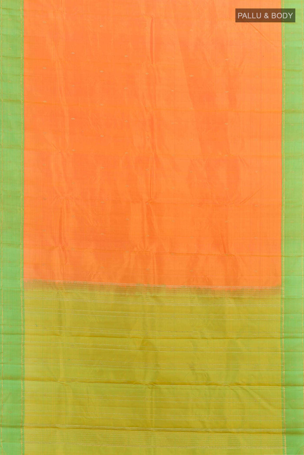 Orange Dual Tone Kanchipuram Silk Saree