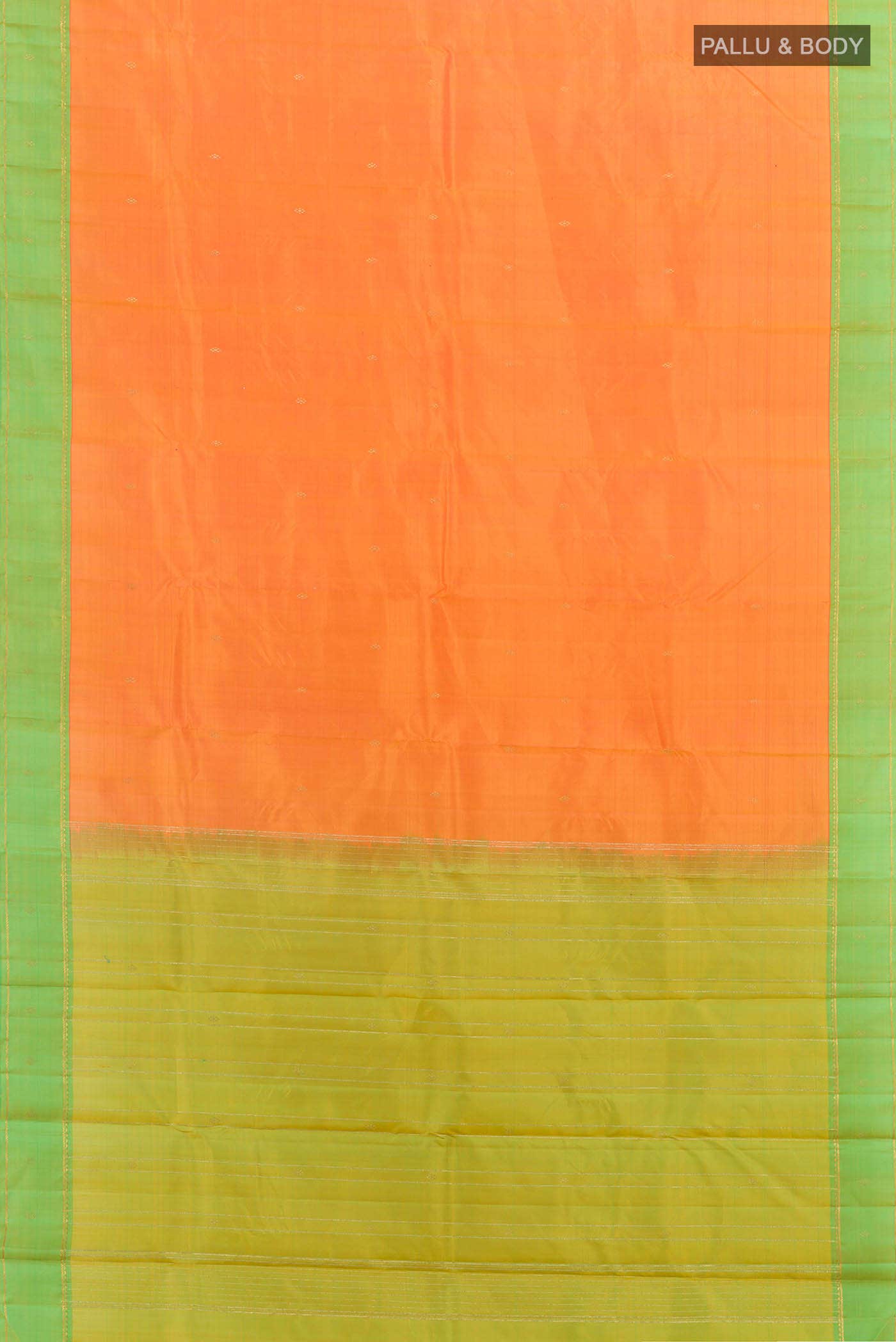 Orange Dual Tone Kanchipuram Silk Saree