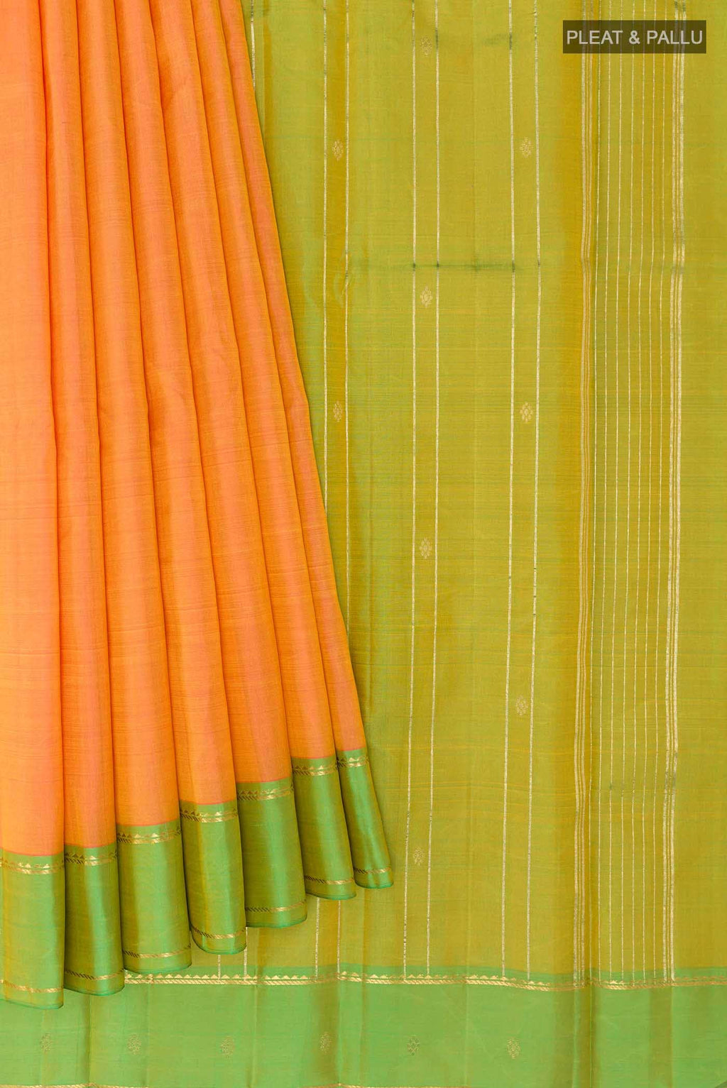 Orange Dual Tone Kanchipuram Silk Saree