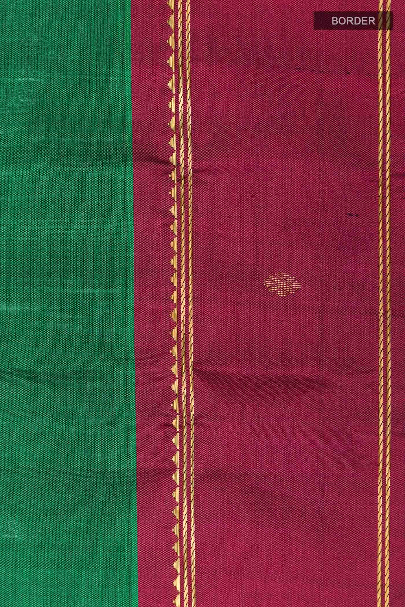 Bottle Green Kanchipuram Silk Saree