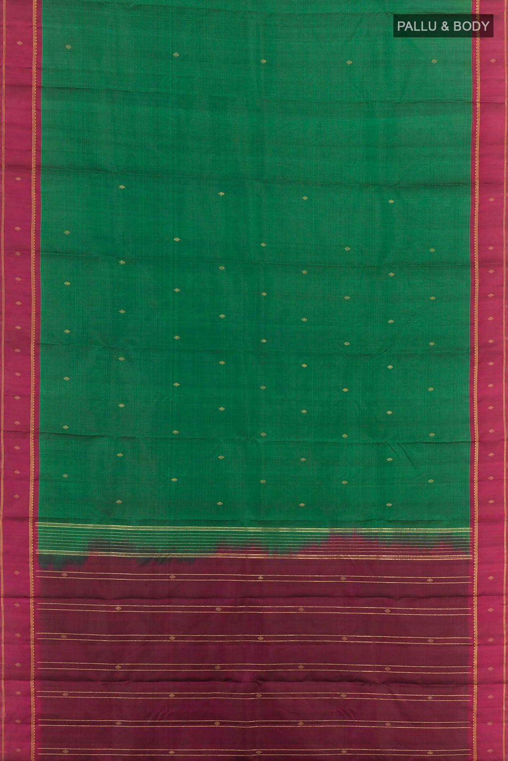 Bottle Green Kanchipuram Silk Saree