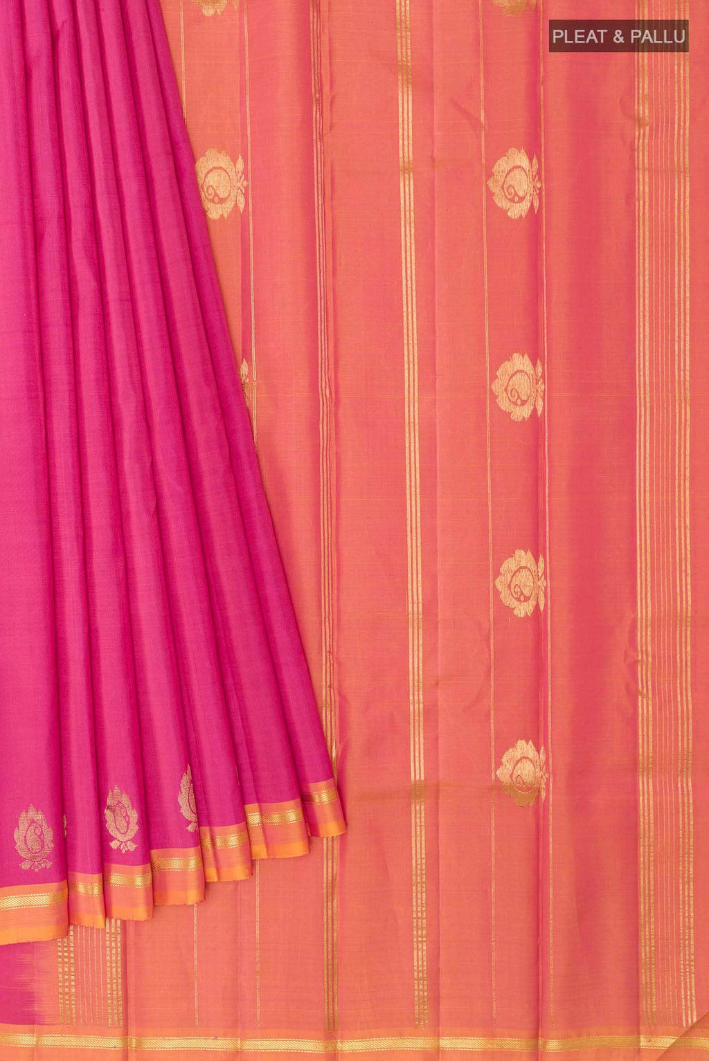 Pink Dual Tone Kanchipuram Silk Saree