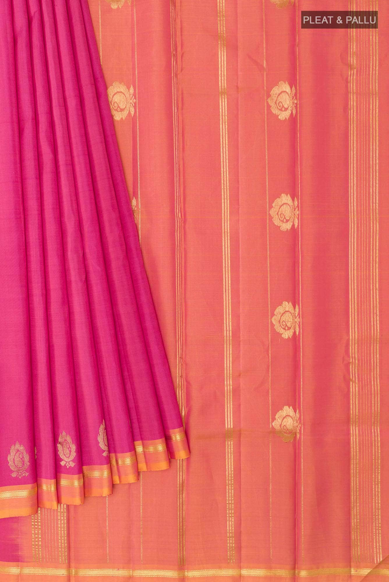 Pink Dual Tone Kanchipuram Silk Saree