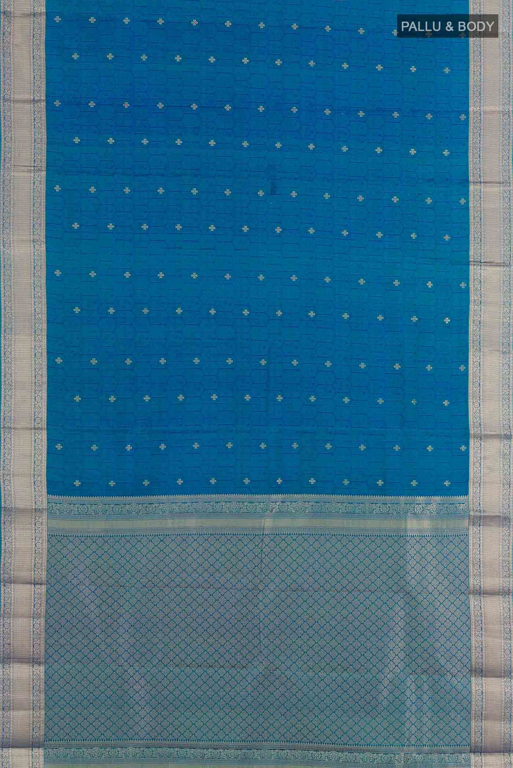 Peacock Blue Dual Tone Kanchipuram Silk Saree