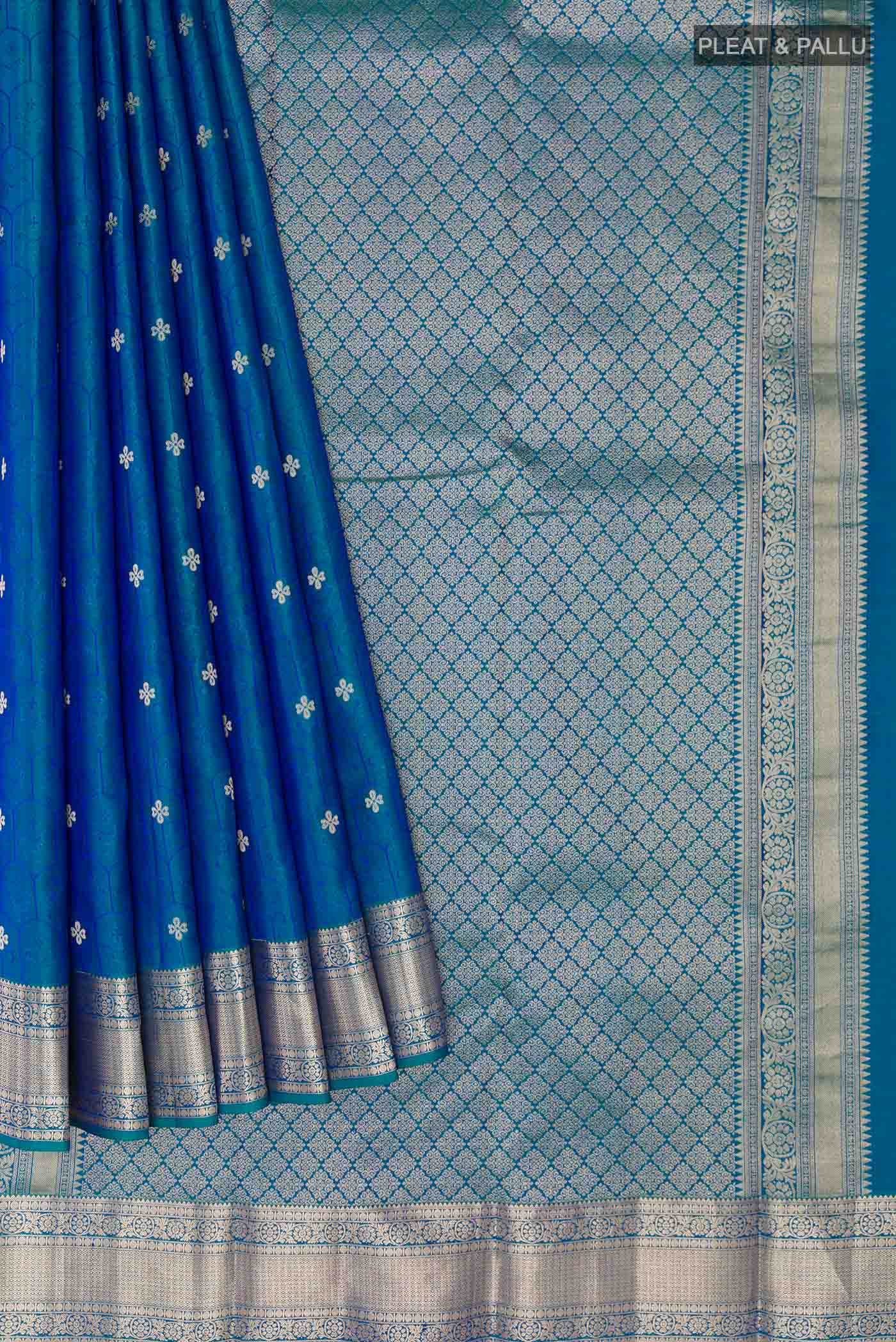 Peacock Blue Dual Tone Kanchipuram Silk Saree