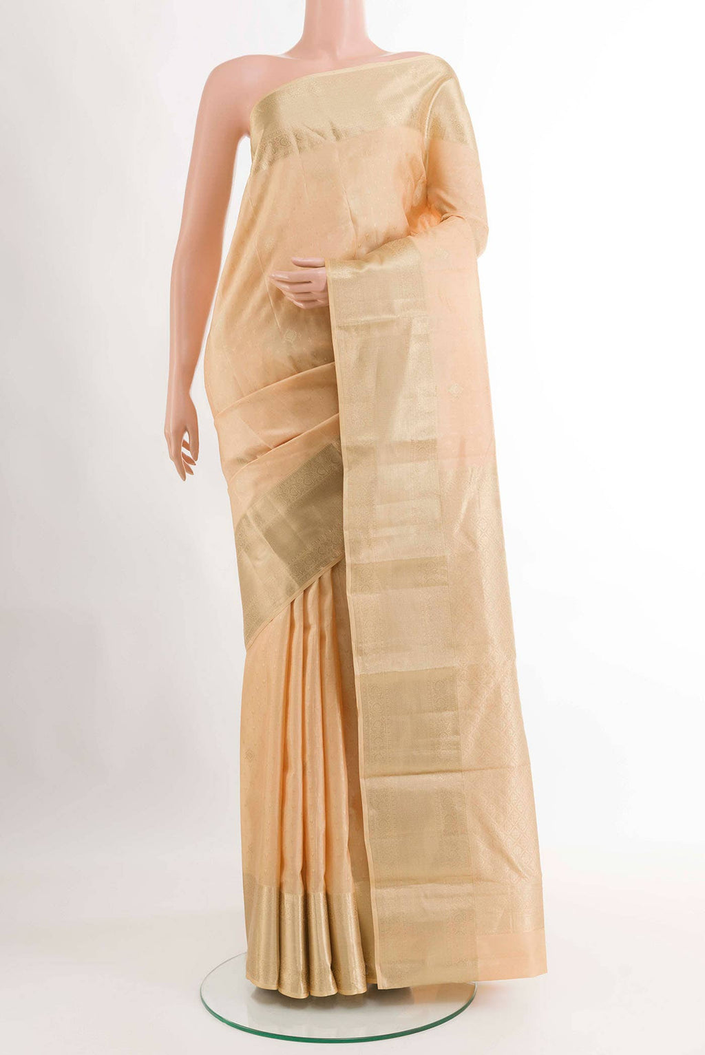 Beige Kanchipuram Silk Saree