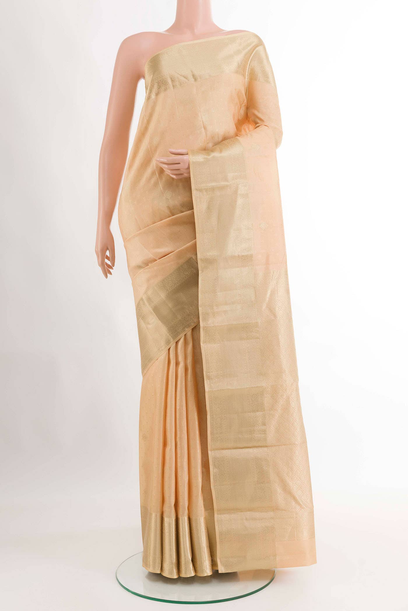 Beige Kanchipuram Silk Saree
