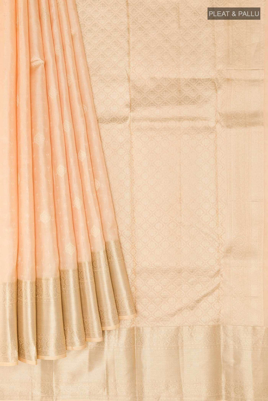 Beige Kanchipuram Silk Saree