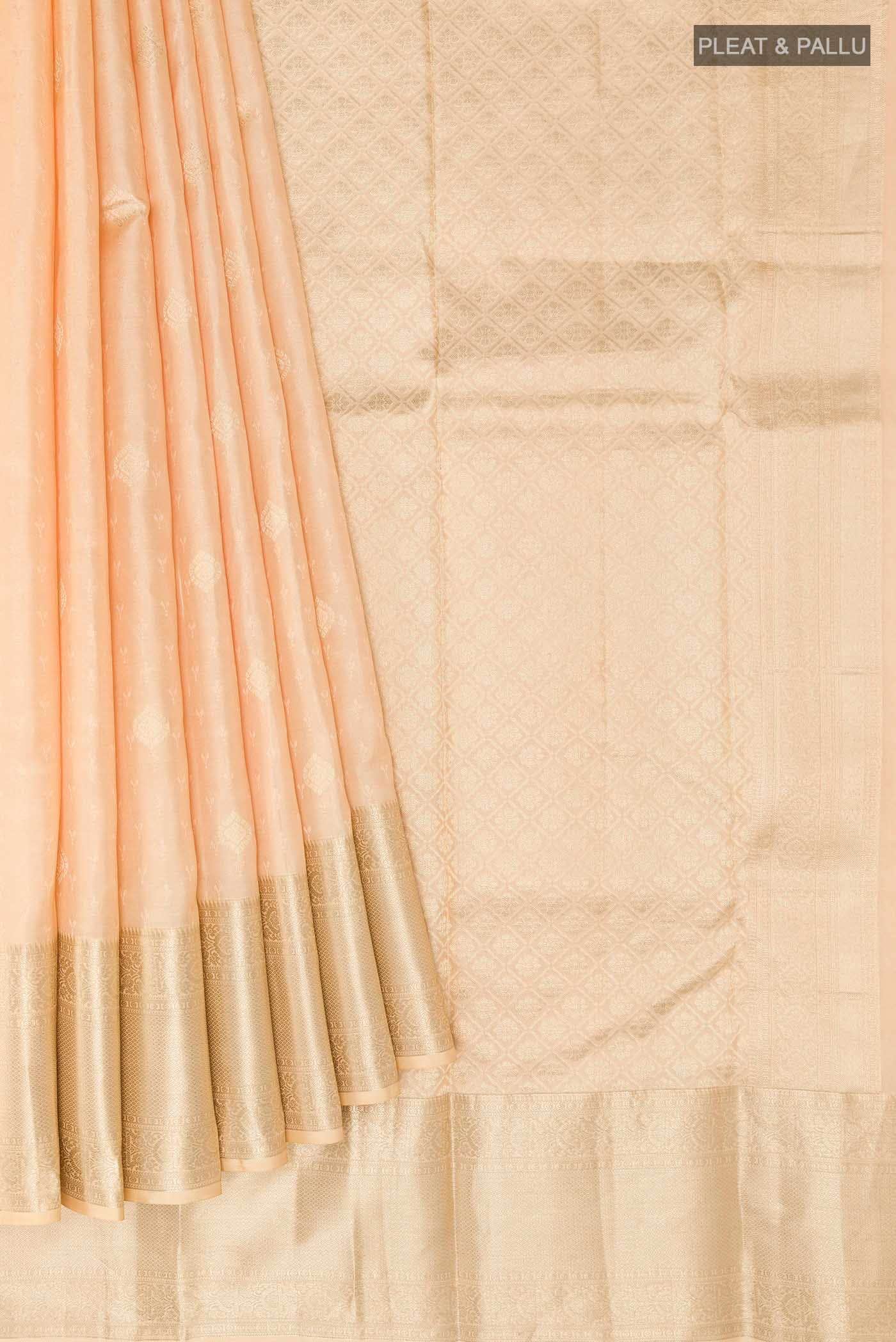 Beige Kanchipuram Silk Saree