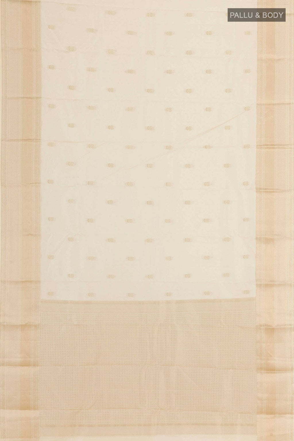 Pearl White Kanchipuram Silk Saree